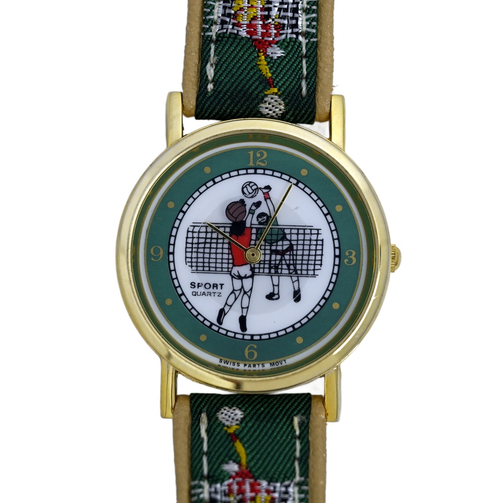 Sport Quartz Ladies Vintage Volleyball Women's Gold Tone Wrist Watch